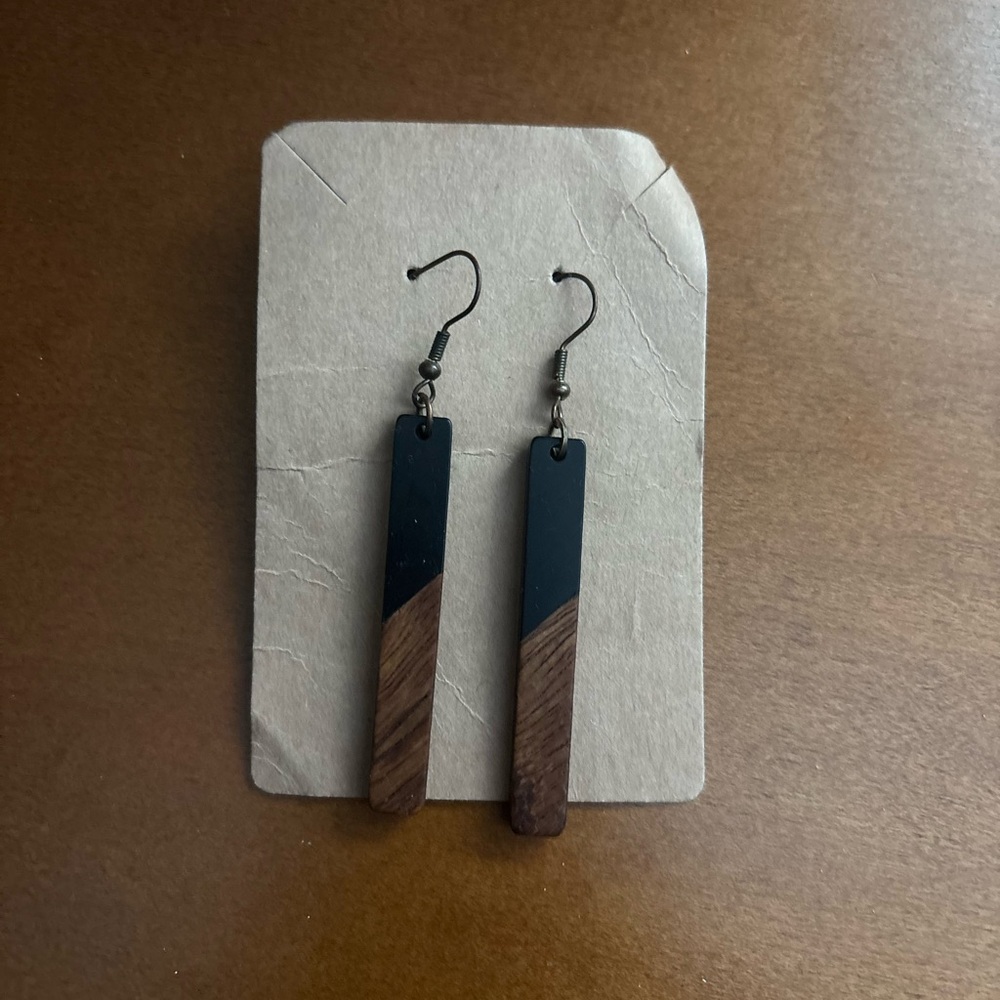 Black and Brown Geometric Earrings